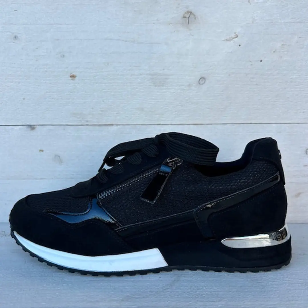 La strada sneakers black micro mesh 2303448 Zwart / 40