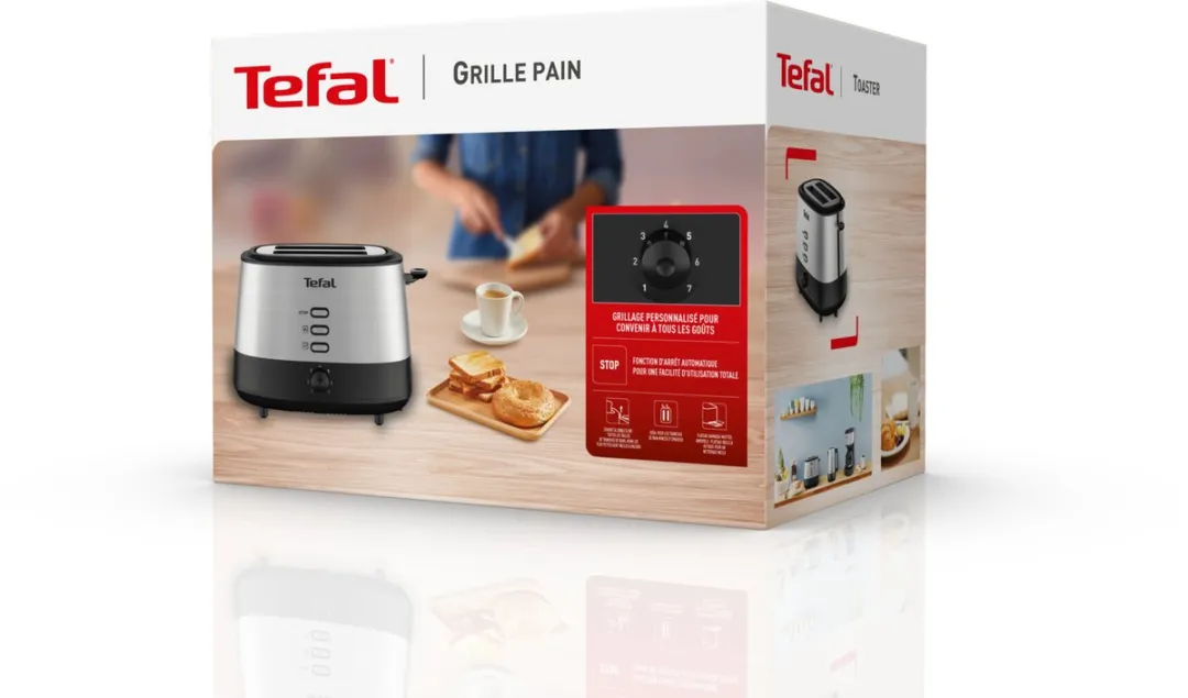 Tefal Equinox TT520D Broodrooster 2 Sandwiches - RVS/Zwart
