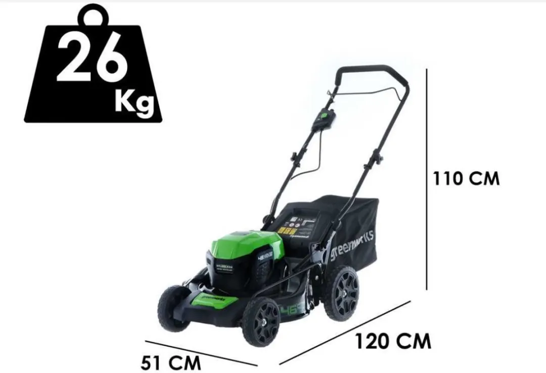 Greenworks G48LM46 Accu Grasmaaier 48V - 46cm - 55L