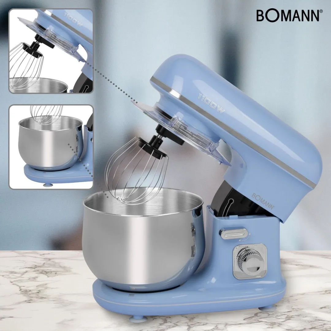 Bomann KM 6030 Kneedmachine 1100W - 5L - Blauw - afbeelding 6 van 6