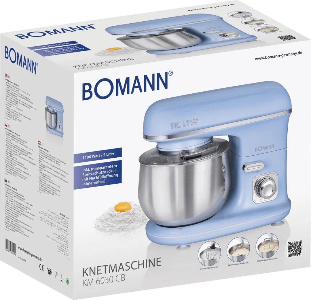 Bomann KM 6030 Kneedmachine 1100W - 5L - Blauw