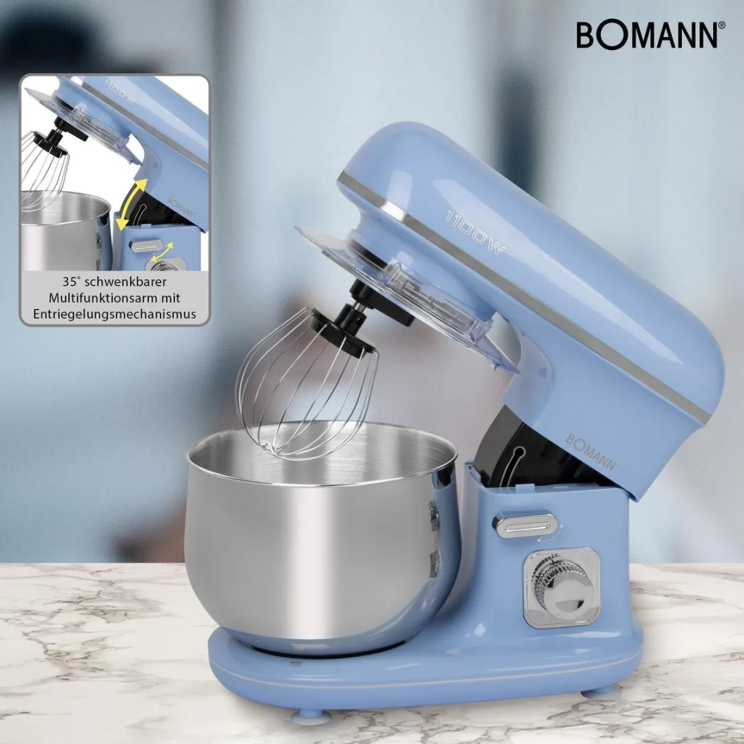 Bomann KM 6030 Kneedmachine 1100W - 5L - Blauw