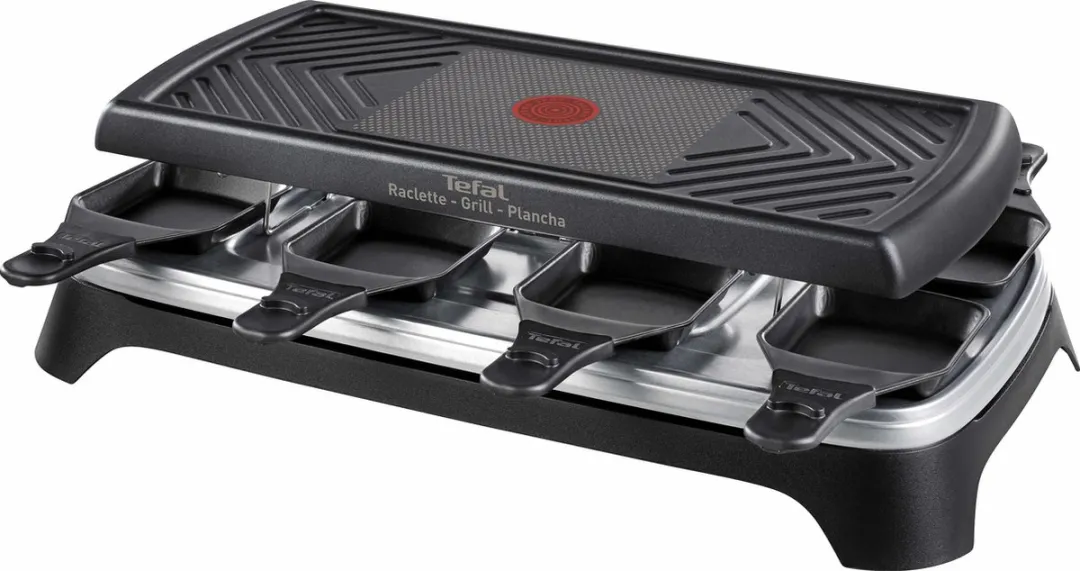Tefal Gourmetstel RE4598 Raclette - 8 Personen - 1350W - Carbon Zwart