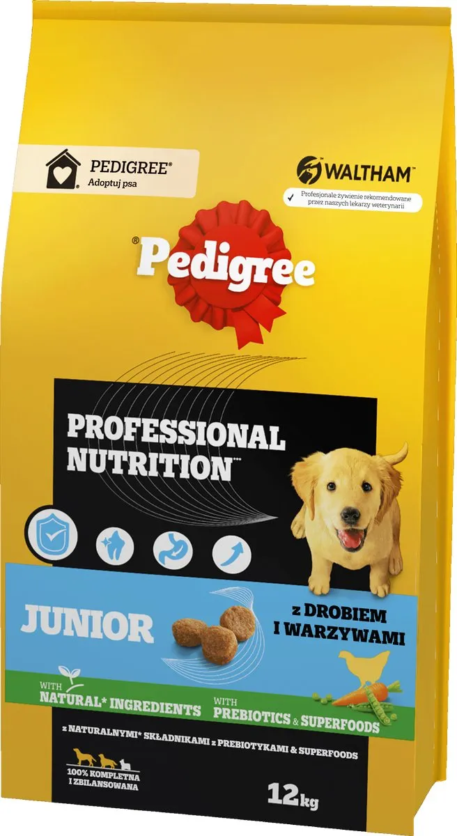 Pedigree Junior Professional Nutrition Droogvoer Kip & Groenten 12kg