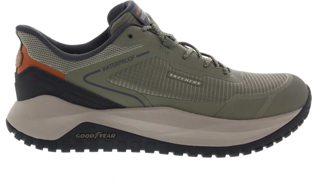 Heren Sneakers Skechers Badger Koda Slip In Waterproof Olijf