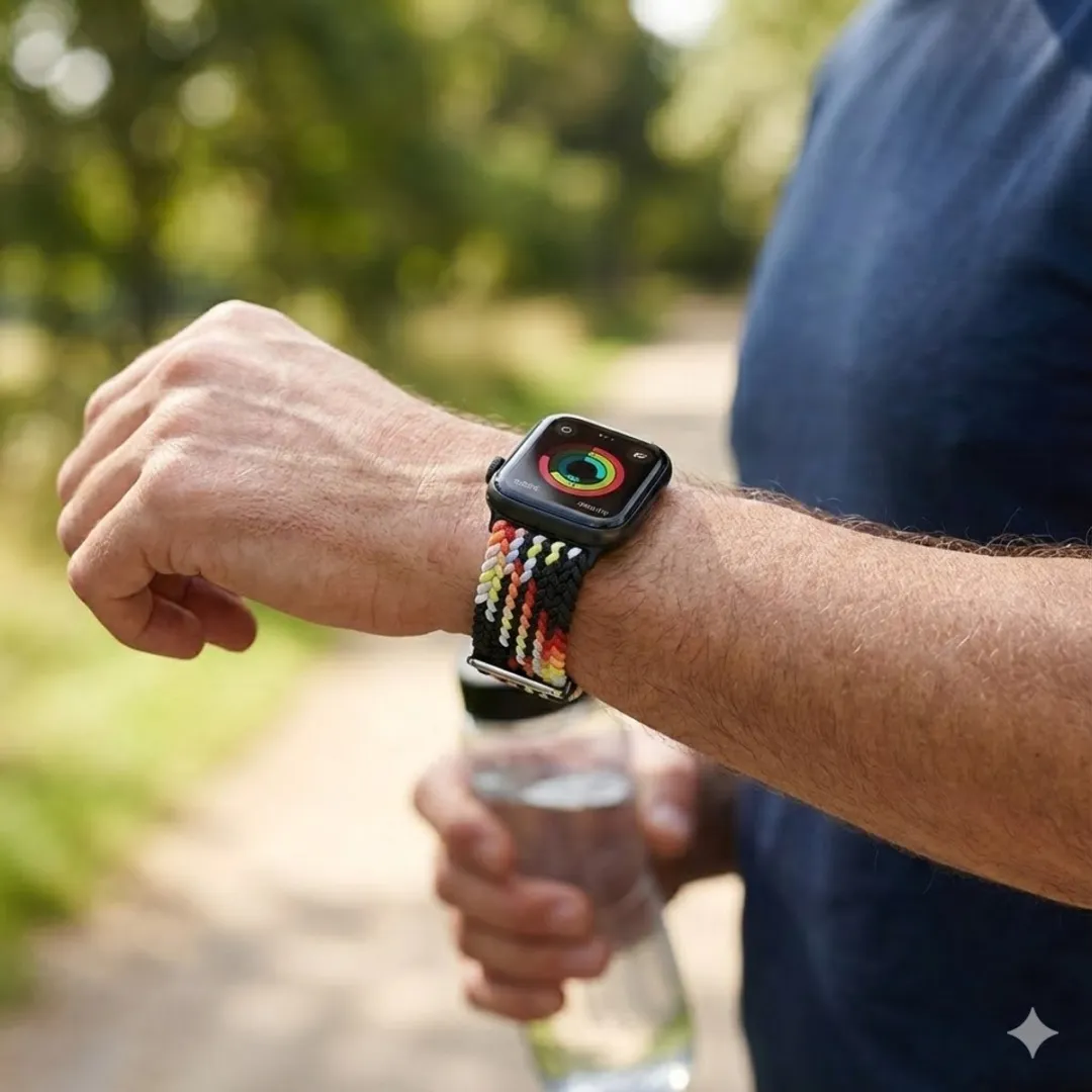NUVEX Horlogebandje Apple Watch - One Size - Zwart met Multicolor