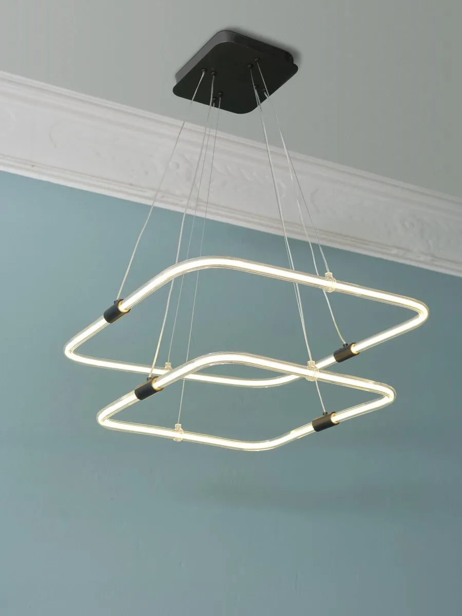 Osram Decor Tetragon 2XPendant 23W LED Hanglamp - Donkergrijs