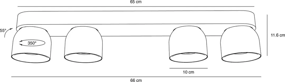 Nordlux Pitcher Spot 4xGU10 - 10cm - Zwart - afbeelding 6 van 6