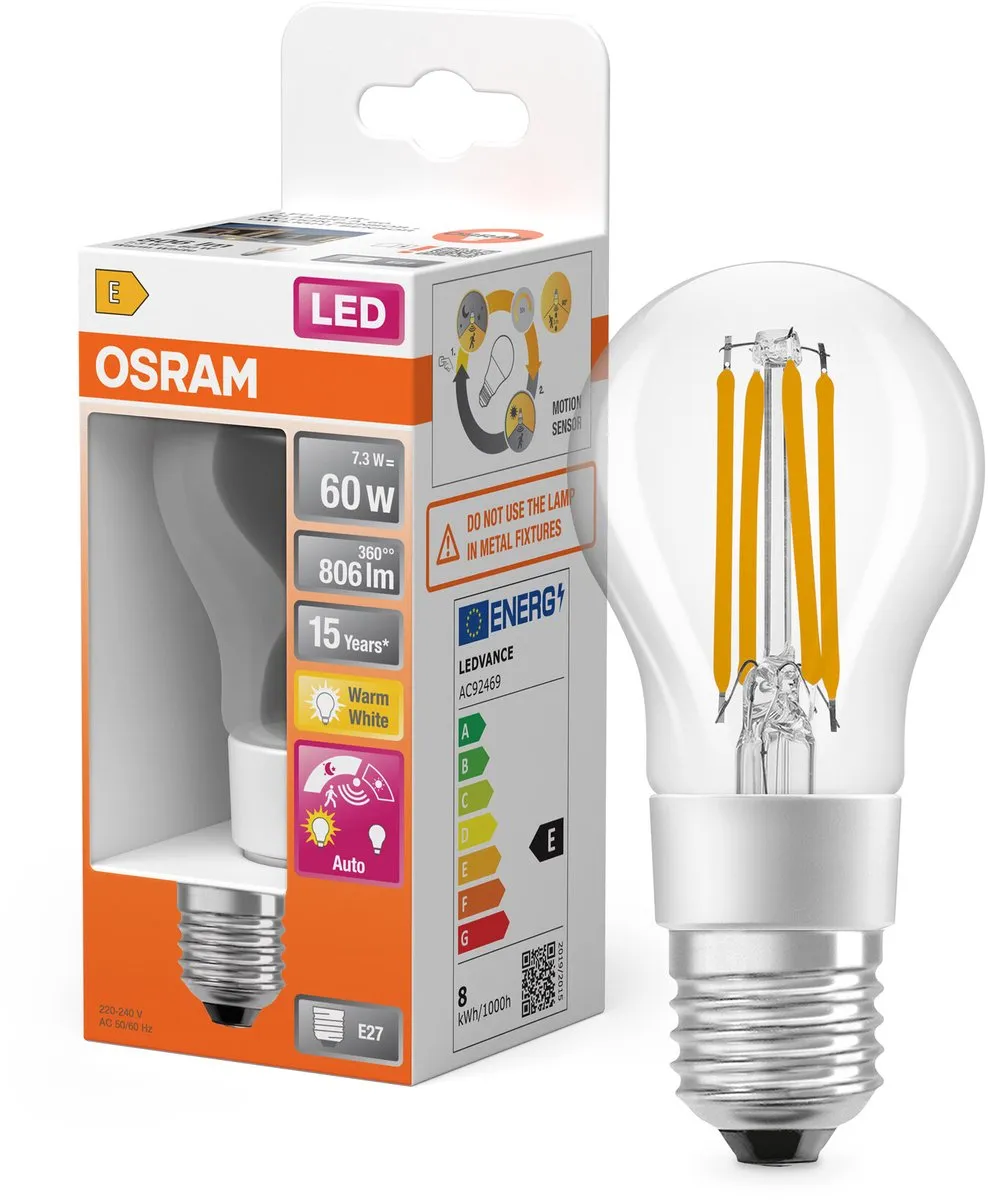 Osram LED Star Classic E27 7,3W Warm Wit - Helder