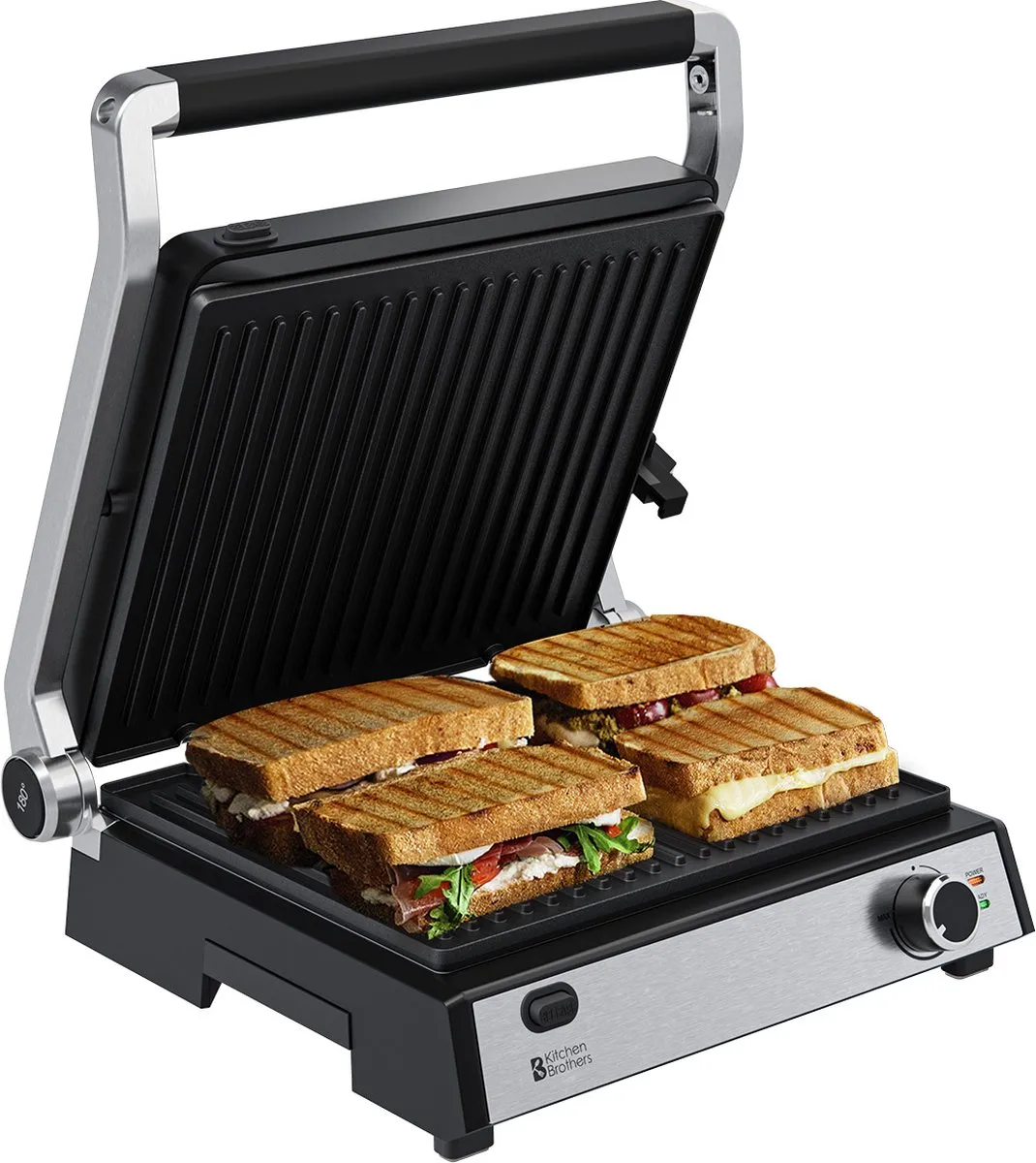 KitchenBrothers Contactgrill Deluxe KB1004088 Tostiapparaat 2000W