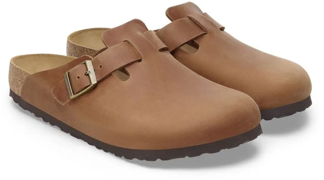 Birkenstock Boston BS Slippers - Cognac - Narrow Fit - afbeelding 2 van 6