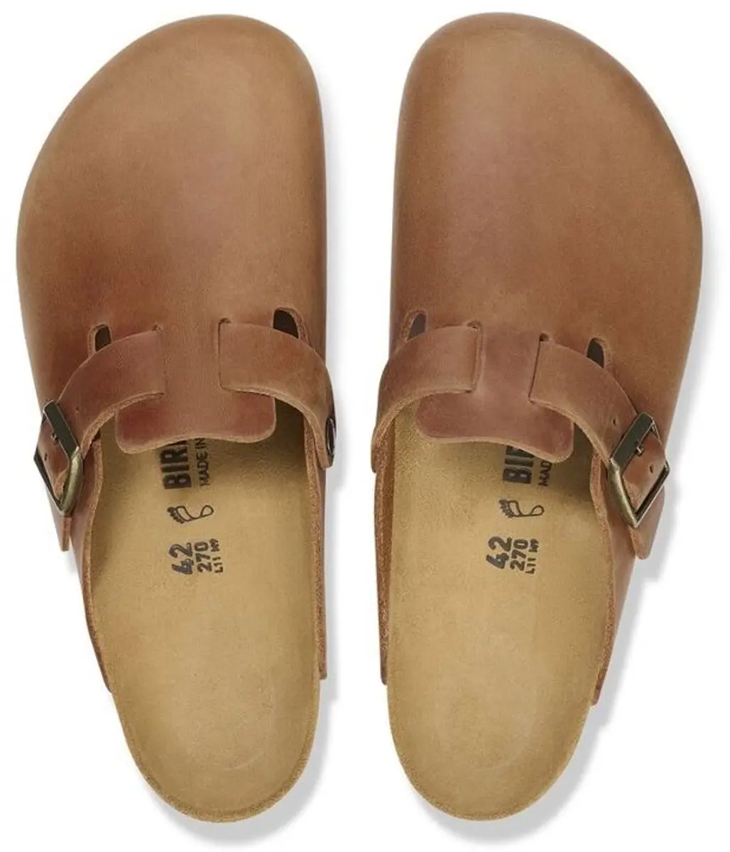 Birkenstock Boston BS Slippers - Cognac - Narrow Fit - afbeelding 3 van 6
