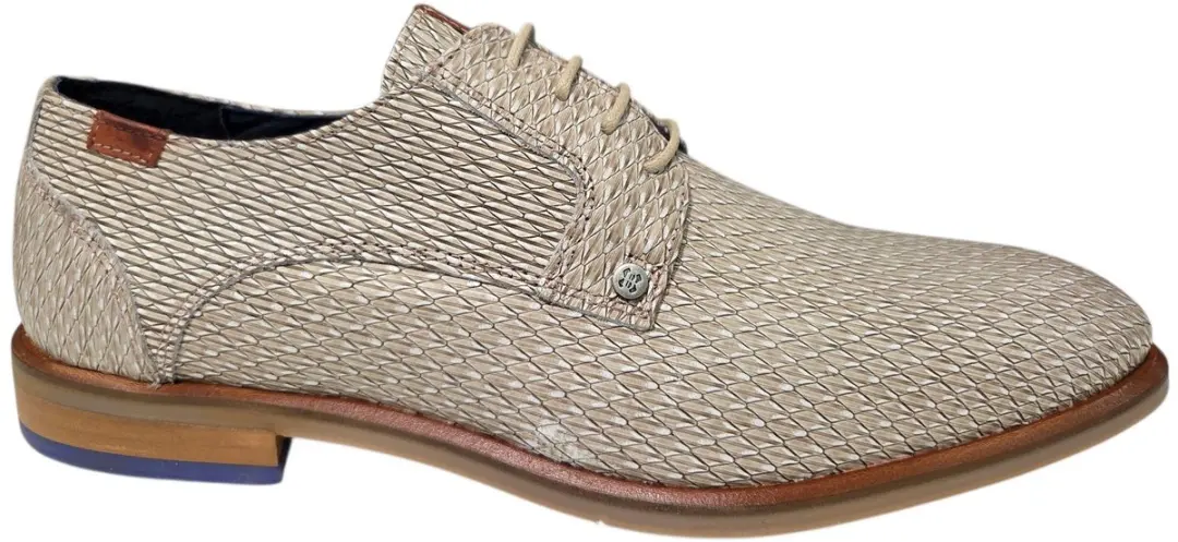 Berkelmans Oran Light Brown Print 203E Nette Veterschoenen Beige Print Leer Here