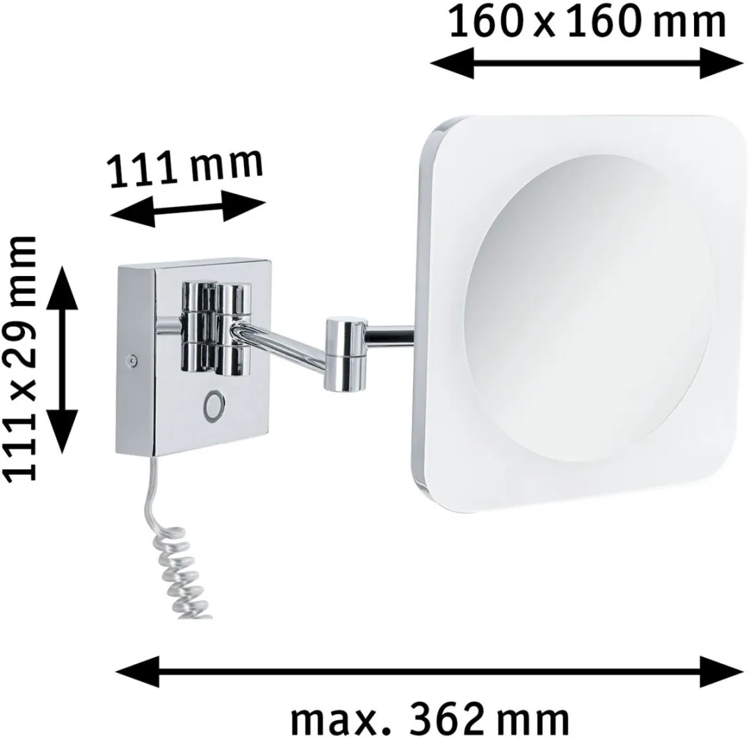 Paulmann LED Cosmeticaspiegel Jora IP44 60lm - Wit 40,9cm - afbeelding 6 van 6
