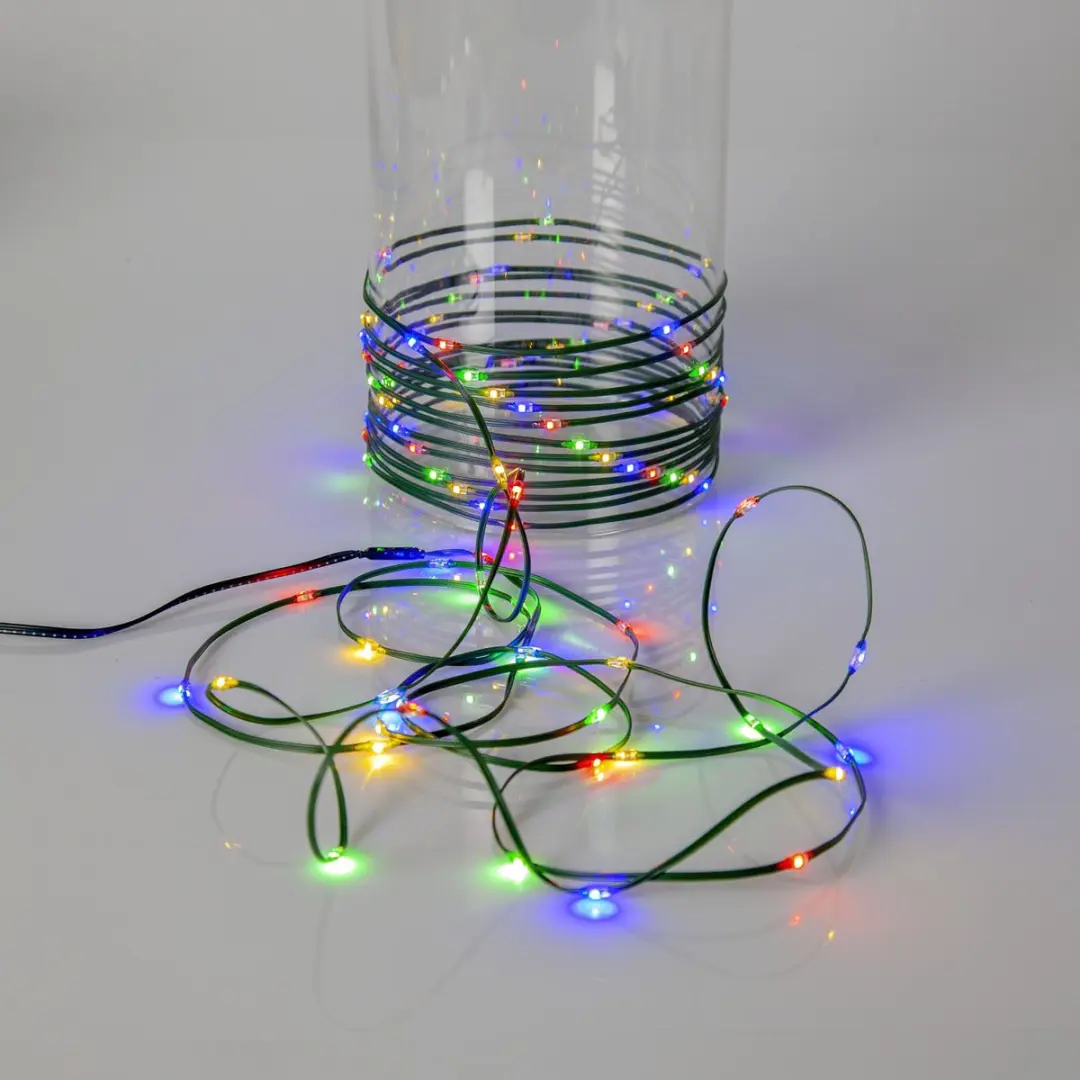 LED-lichtketting "Dew Drop Micro" voor de kerstboom, 8 strengen, 160 kleurrijke