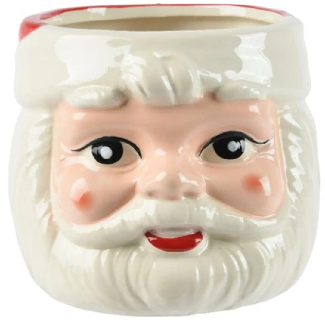 Decoris Bloempot Kerstman Dolomiet 13x14cm
