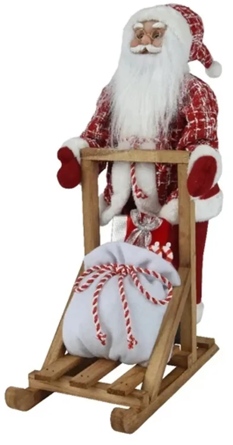 Kerstman rood met slee