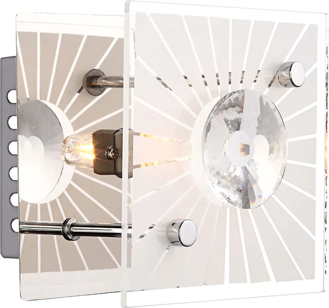 Wandlamp Kristallen lamp Glazen lamp Ganglamp, metaal satijn chroom kristallen h
