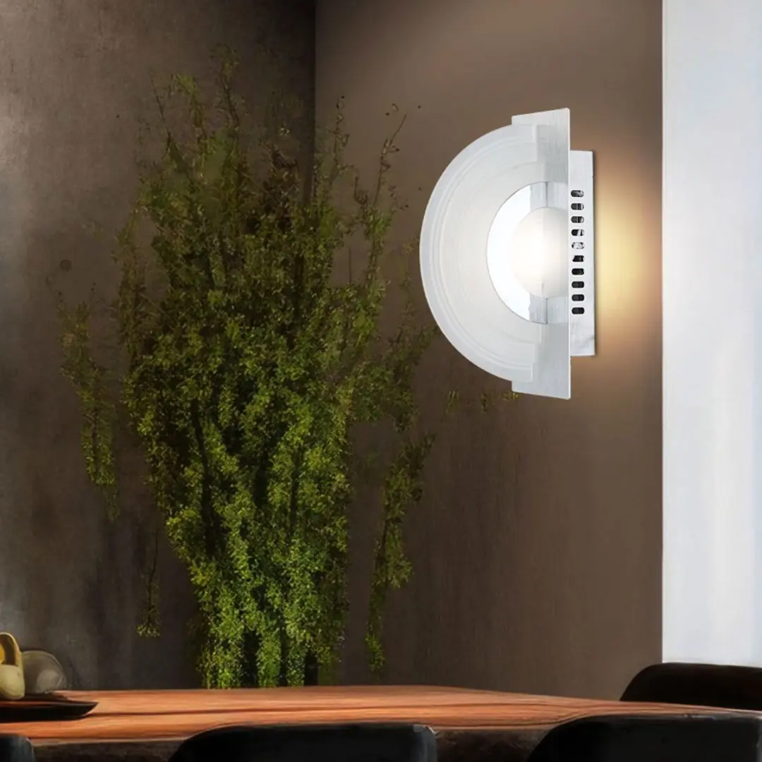 Wandlamp Wandlamp Chroom Eetkamerlamp zilver 1 vlam LED, aluminium, 1x LED, LxB