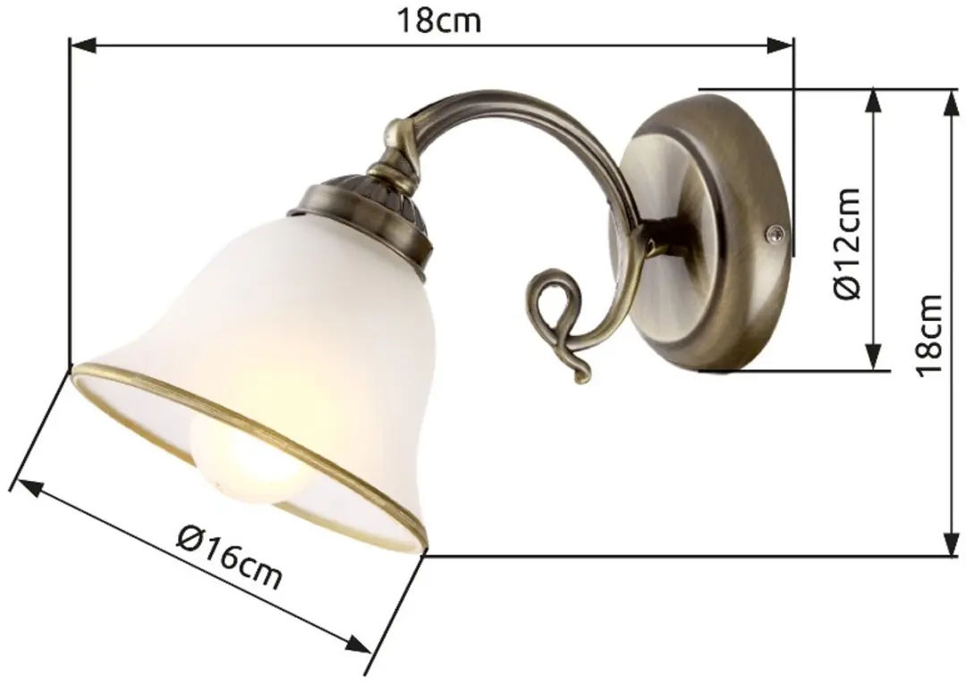 Globo Odin Wandlamp 60208W - 1 Lichtpunt - 60W - afbeelding 4 van 6