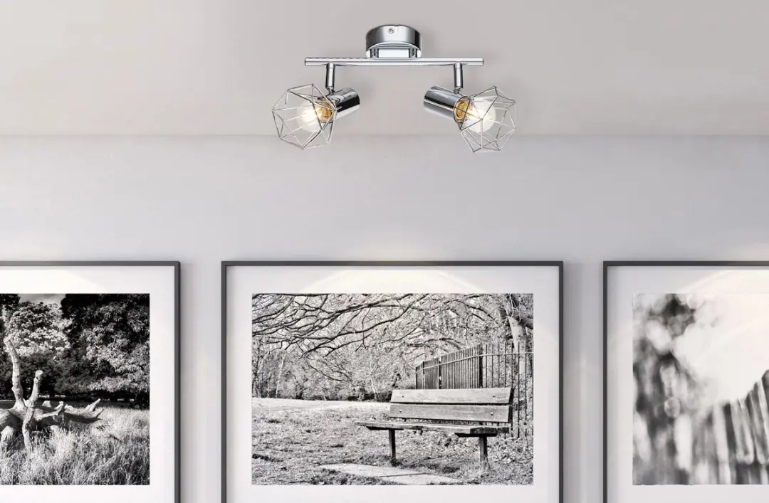 Plafondlamp Spot Light Living Dining Room Beam Light Rail zilver draaibaar Globo 54802-2 - afbeelding 2 van 6
