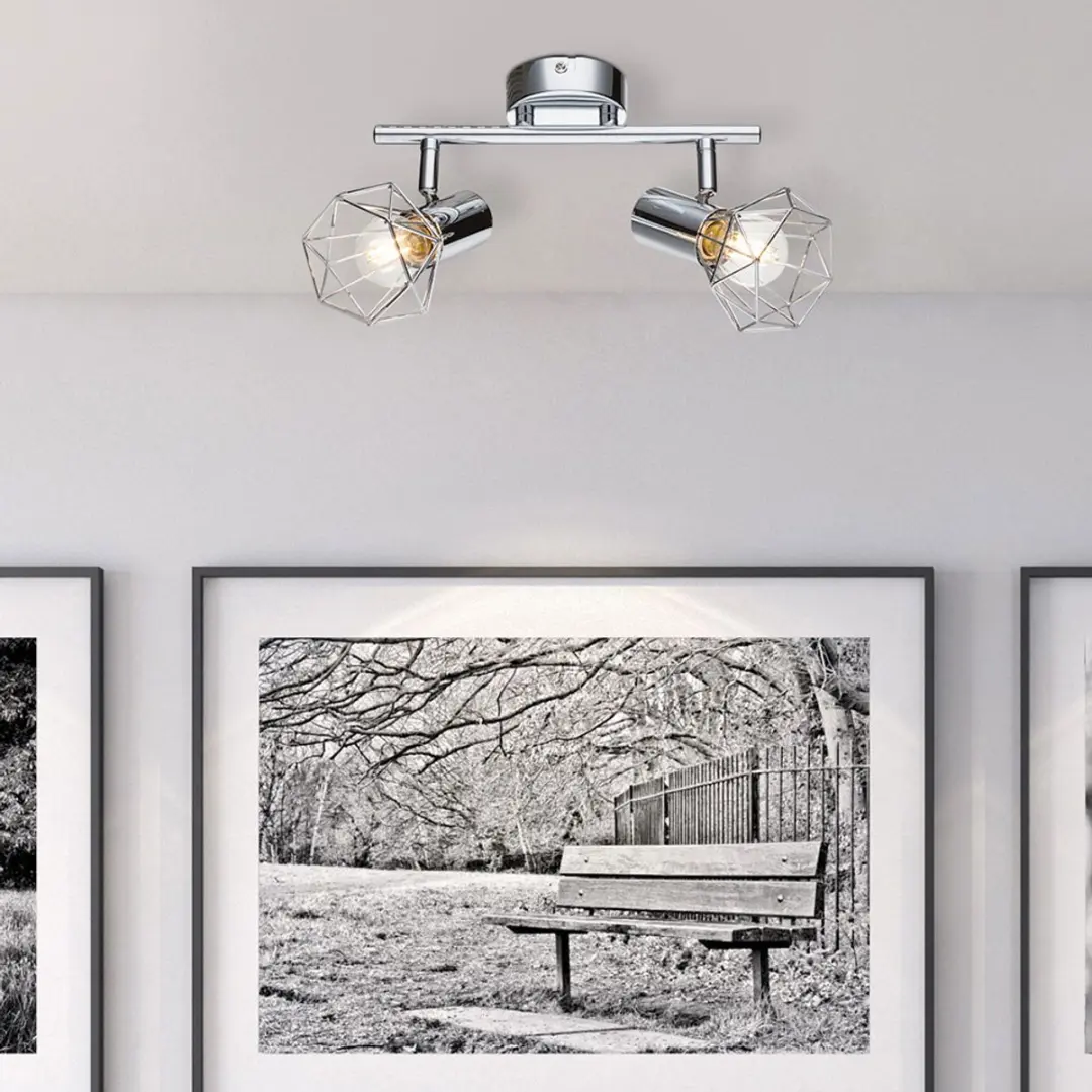 Plafondlamp Spot Light Living Dining Room Beam Light Rail zilver draaibaar Globo 54802-2 - afbeelding 5 van 6
