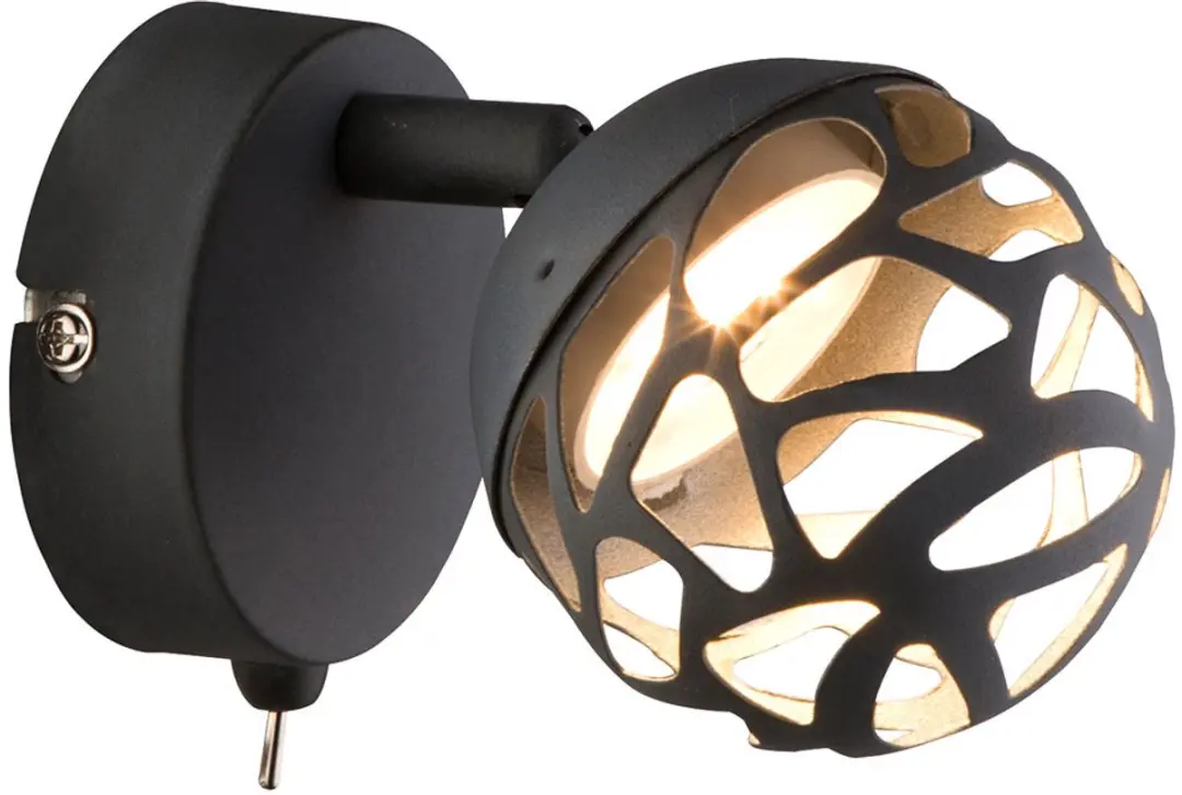 Wandlamp Wandspot LED leeslamp met beweegbare spot, metaalgrijs, 1x LED 4W 220 l