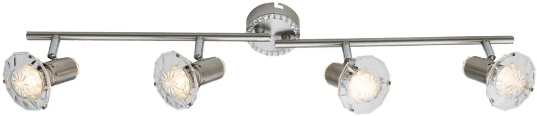 LED plafondlamp LED spot 4 vlammen plafondlamp kristal zwenkbaar, zilver helder,