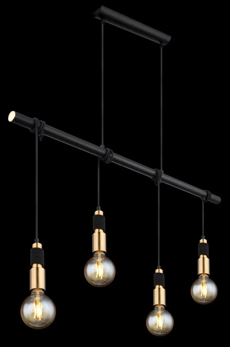 Globo Alexius 15540-4H Hanglamp - 4 Lichtpunten - Zwart - afbeelding 4 van 6