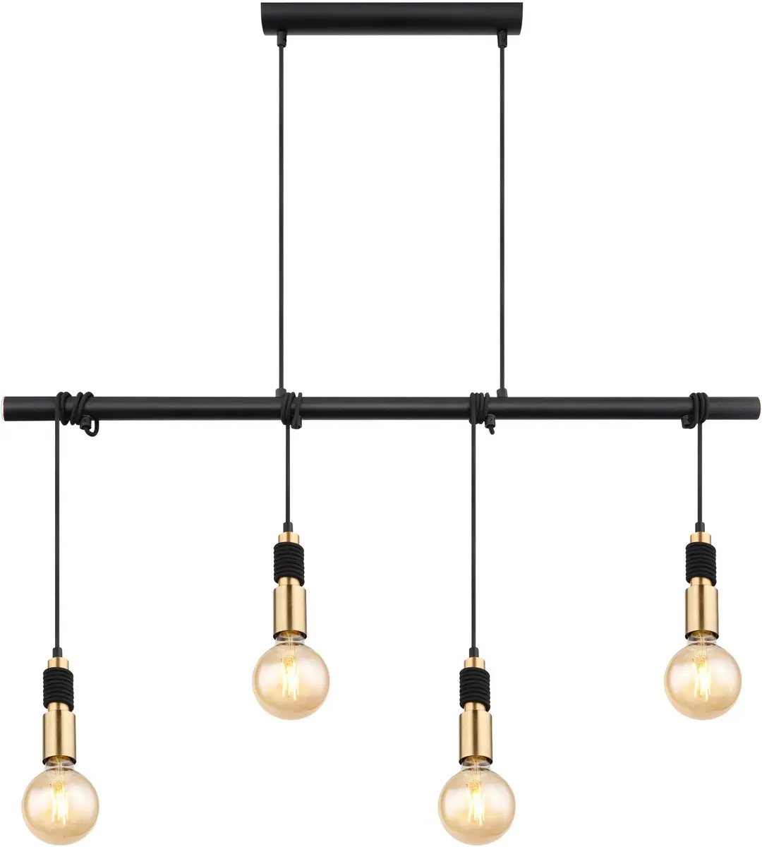 Globo Alexius 15540-4H Hanglamp - 4 Lichtpunten - Zwart - afbeelding 3 van 6