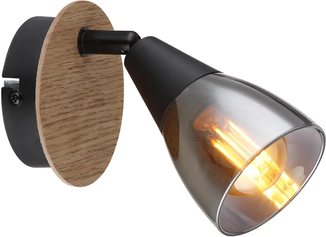 Opbouwspot / Wandspot MUBBY 1-lichts Bruin E14 25cm