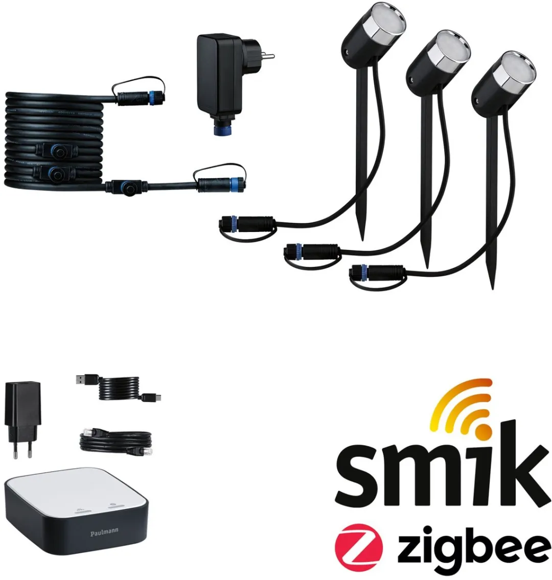 Paulmann Plug & Shine Smart Home Startset RGBW - 3 Tuinspots