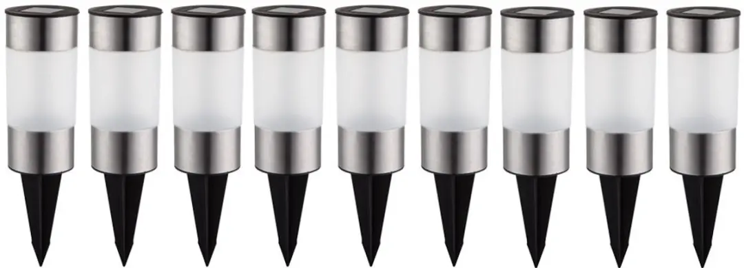 Zonne-licht set roestvrij staal plug-in lampen buiten pad verlichting zonne-lamp