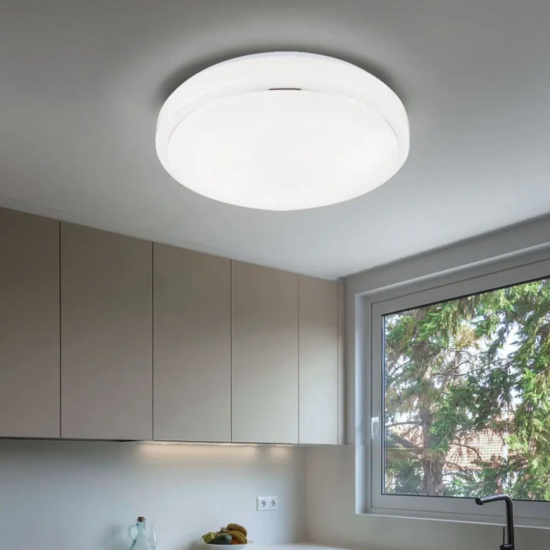 Plafondlamp dimbaar LED woonkamerlamp plafond modern, aluminium wit, 1x LED 24W
