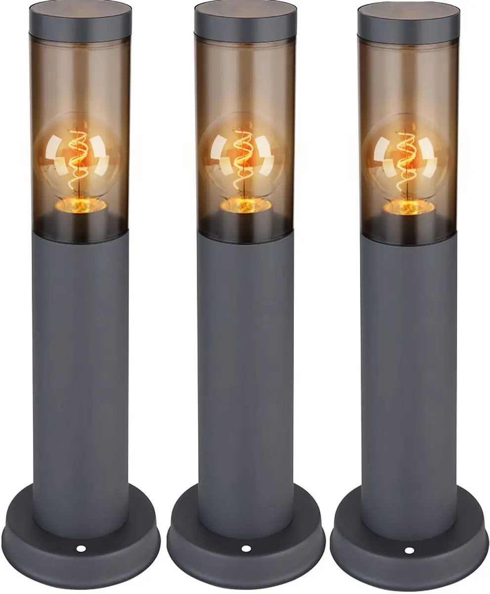 Padlamp meerpaallamp buitenvoet tuinlampen antraciet, balkon vloerlamp, roestvri