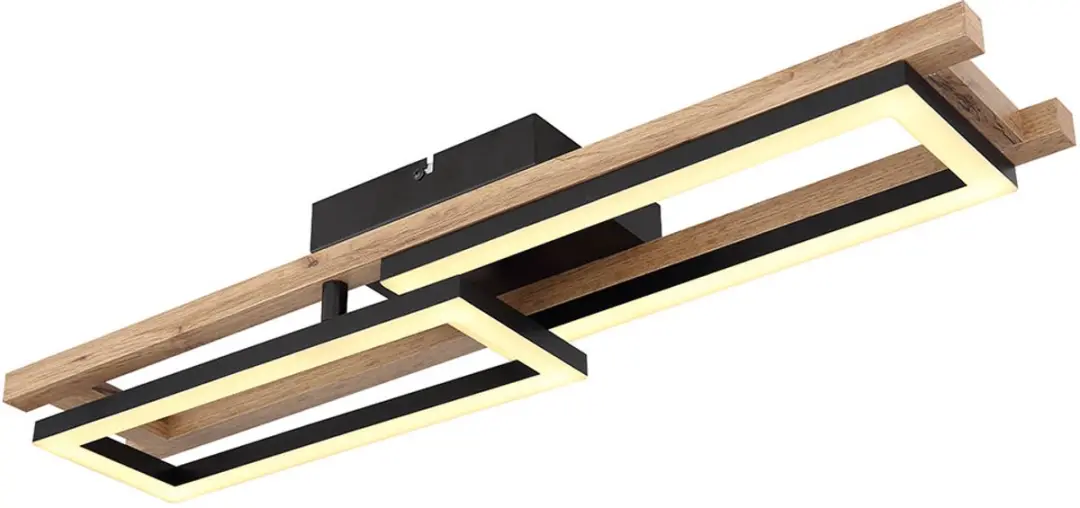 Plafondlamp LED hoekige plafondlamp hout slaapkamer woonkamer lamp, 1 rechthoek