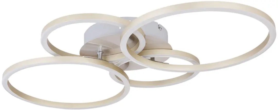 Plafondlamp LED woonkamerlamp moderne ringen verstelbare LED plafondlamp zilver,