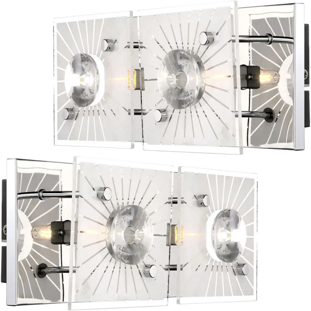 Wandlamp kristallen wandlamp modern wandlamp glas chroom, gesatineerd, 2-vlam G9