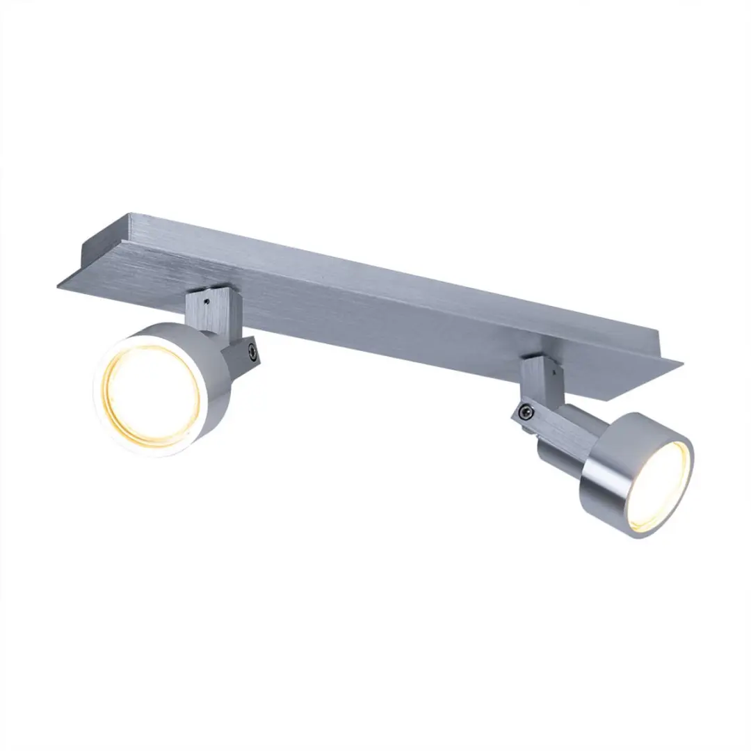 Plafondlamp zwenkbare plafondlamp 2 spots chroom, 2x LED 3,2W 240Lm warm wit, Lx