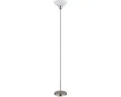 Vloerlamp mat nikkel plafondschijnwerper glazen kap opaal Vloerlamp woonkamer, m