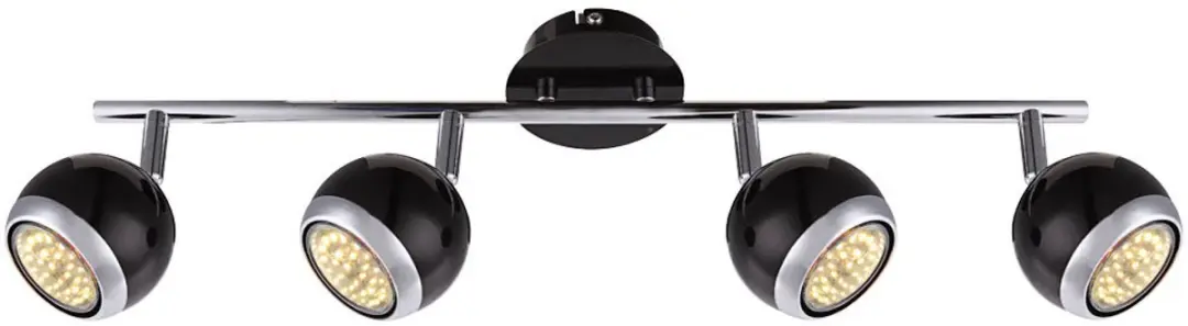 Plafondlamp Spotlamp Woonkamerlamp Plafondspot 4 vlammen beweegbaar, metaal, 4x