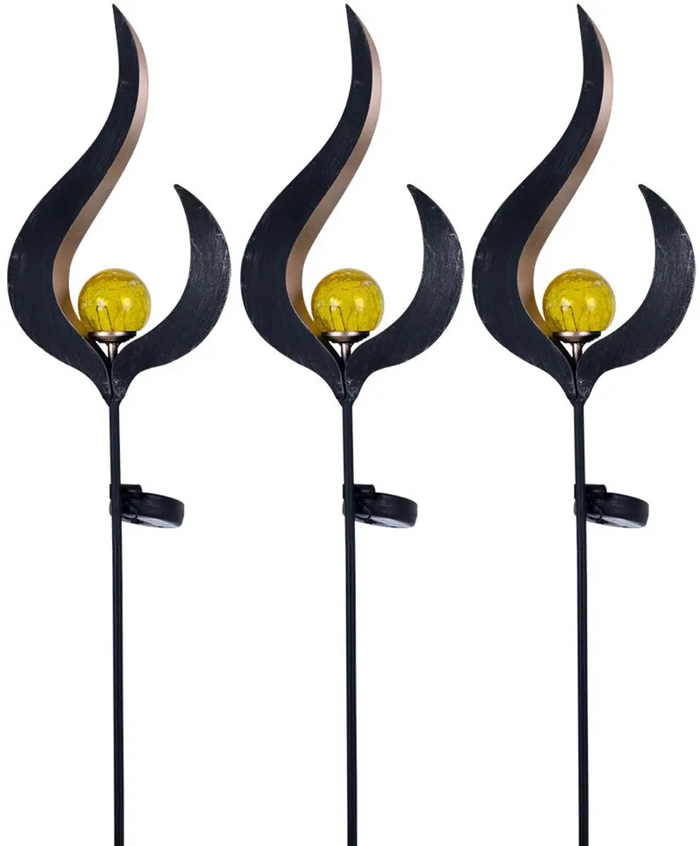 LED solarlamp grondspies tuinstekker buitenlamp plug-in licht, metaal glas brons