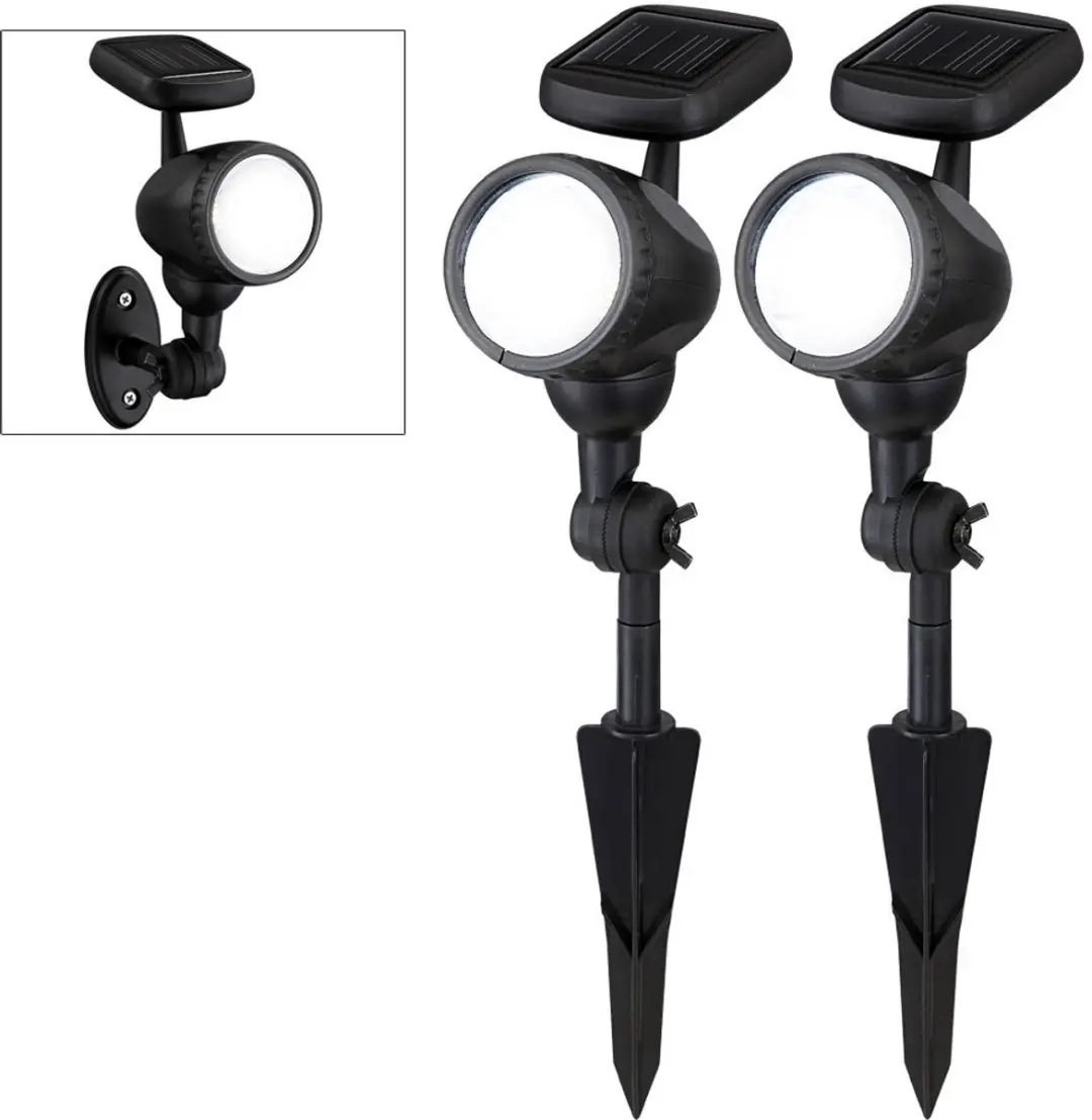 Buitenlamp solarlamp plug-in lamp tuin, IP44 grondspies oplaadbare batterij verp