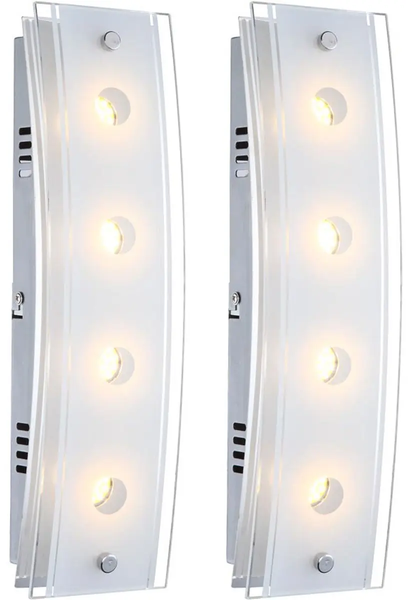 Wandlamp 4 vlammen wandlamp chroom woonkamerlamp halverlichting glas gedeeltelij
