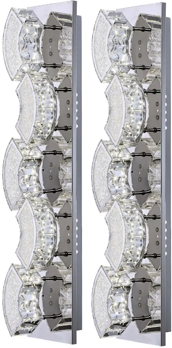 Kristallen wandlamp LED kristallen licht wandlamp modern design, gebogen chroom,