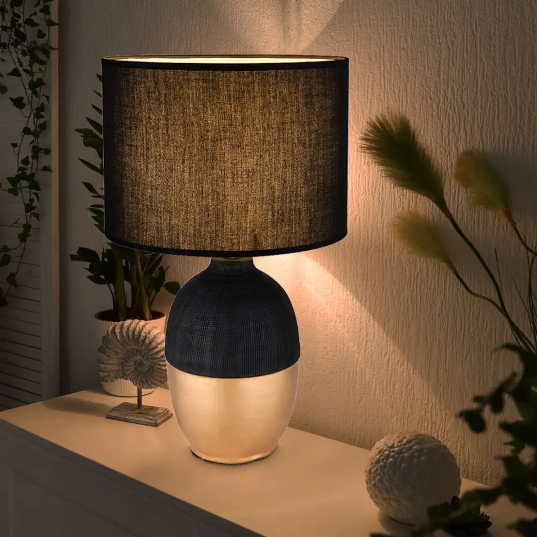 Tafellamp slaapkamer bijzetlamp zwart leeslamp modern, design lamp nachtlamp tex
