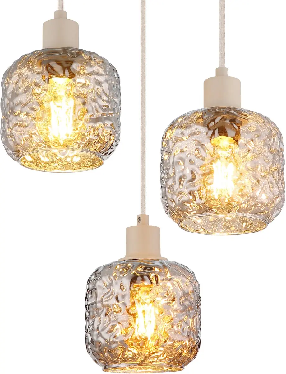 Globo Antonio Hanglamp 15973-3H - 3-lichts - Zand Bruin - afbeelding 3 van 6