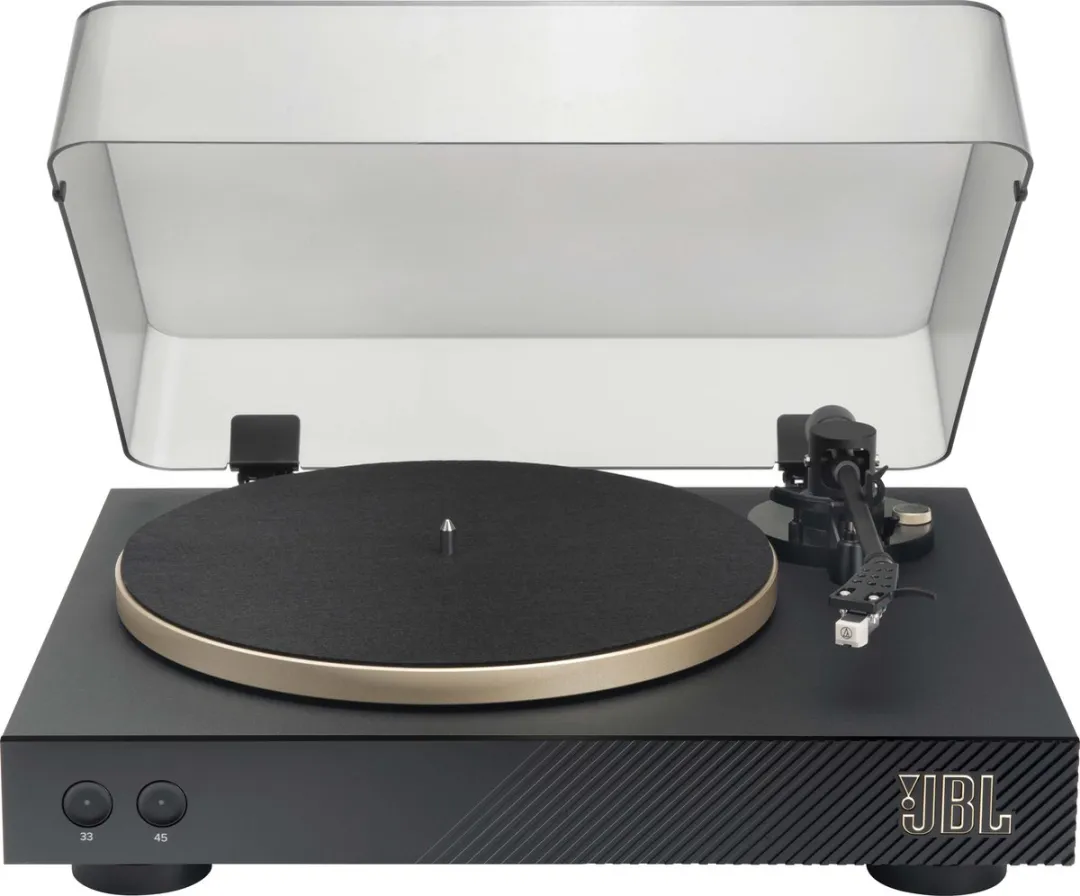 JBL Spinner - Bluetooth Platenspeler - Draaitafel voor Vinyl LP - Met Phono Voorversterker - 33/45 RPM - Aluminium Design - Goud