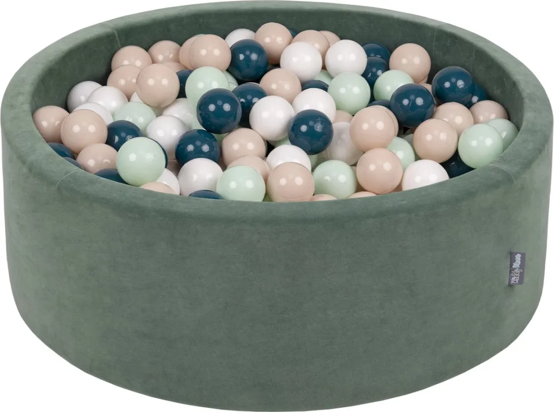KiddyMoon Fluwelen Ballenbad 90x30cm - 300 Ballen Bosgroen