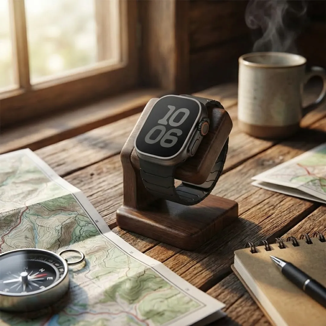 NUVEX Kolenzwart Siliconen Horlogebandje - Apple Watch 42-49mm
